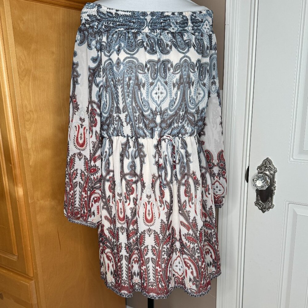Charlotte Russe Off the Shoulder Paisley Printed Dress, Size L